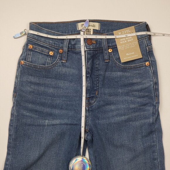 Madewell Taller Kick Out Crop Jeans Cherryville Wash Raw-Hem Womens 23TL [NJ434] - Picture 6 of 16